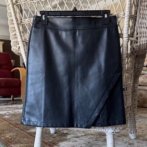 Elegant Black imitation Leather Skirt